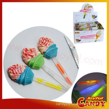 Fruity Flavor Ice Cream Glow Stick Lollipop